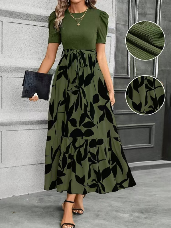 Amazon AliExpress prekogranična prodaja za europske i američke ženske elegantne haljine visokog struka s cvjetnim printom