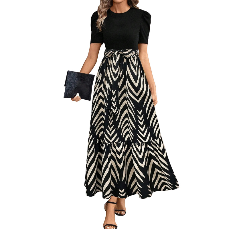 Amazon AliExpress prekogranična prodaja za europske i američke ženske elegantne haljine visokog struka s cvjetnim printom