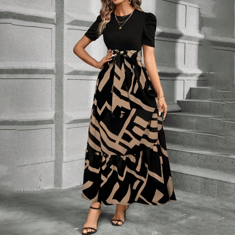 Amazon AliExpress prekogranična prodaja za europske i američke ženske elegantne haljine visokog struka s cvjetnim printom