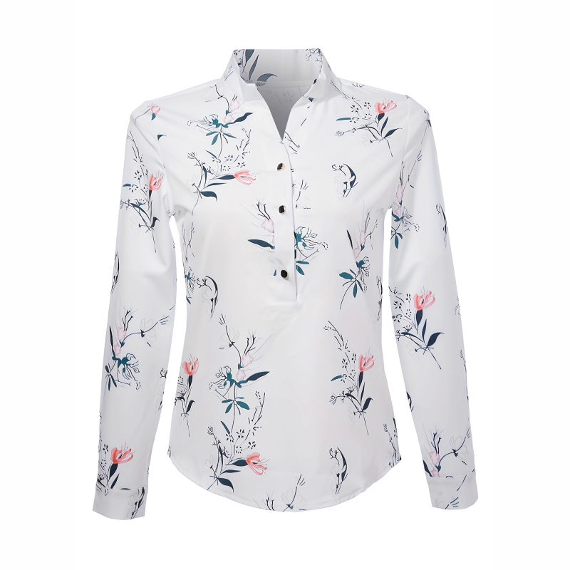 2023 Amazon ebay Nova vruća majica za žene, Explosions, europska i američka majica dugih rukava s printom i V-izrezom za vanjsku trgovinu