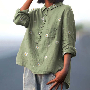 Jesenná cezhraničná nová košeľa s dlhým rukávom v čínskom štýle s potlačou v európskom a americkom štýle z roku 2024, módna univerzálna klopová košeľa