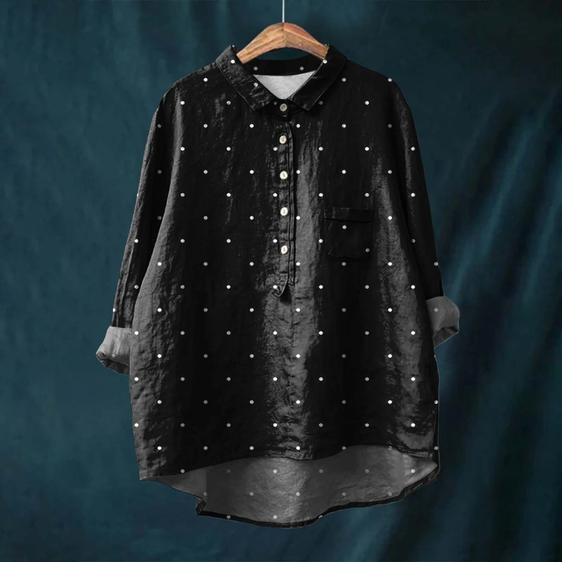 Jesenná cezhraničná nová košeľa s dlhým rukávom v čínskom štýle s potlačou v európskom a americkom štýle z roku 2024, módna univerzálna klopová košeľa