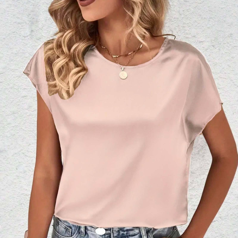 Cezhraničné 2024 Amazon želá európske a americké dámske letné nové ležérne voľné tričko s krátkym rukávom a okrúhlym výstrihom pre ženy