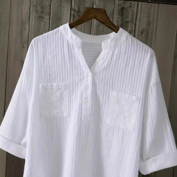 Dámske biele tričko s dlhým rukávom pre ženy z roku 2024, voľné a ležérne, s výstrihom do V