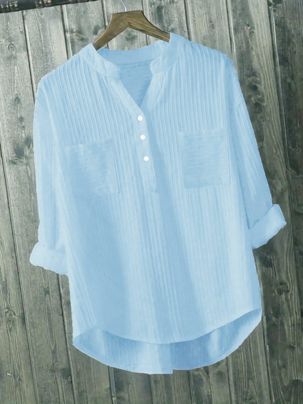 Dámske biele tričko s dlhým rukávom pre ženy z roku 2024, voľné a ležérne, s výstrihom do V