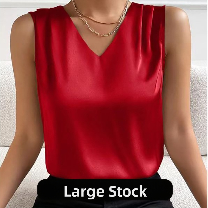 2025. aasta Amazoni Euroopa ja Ameerika piiriülene naisterõivaste satiinist ülikonna lõigatud varrukatega elegantne tööriiete vesti alumine osa