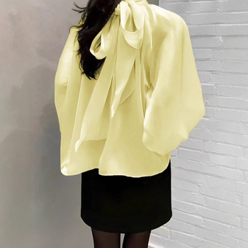 Prekogranične europske i američke proljetne i jesenske nove majice s visokim ovratnikom, modni temperament, visoke pripadnice ženskog spola, široke košulje za žene