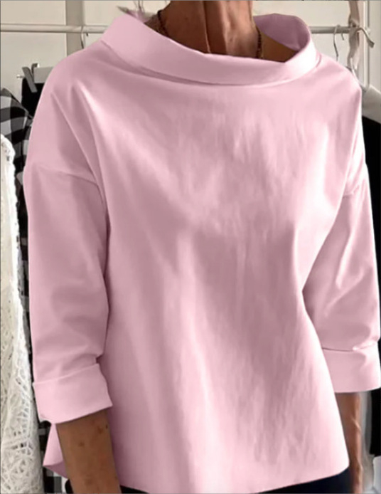 2024 Prekogranična europska i američka jesenska baršunasta majica od pamuka i poliestera s dugim rukavima, dolčevita ženska majica s kratkim rukavima, tvornička izravna prodaja