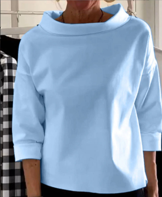 2024 Prekogranična europska i američka jesenska baršunasta majica od pamuka i poliestera s dugim rukavima, dolčevita ženska majica s kratkim rukavima, tvornička izravna prodaja