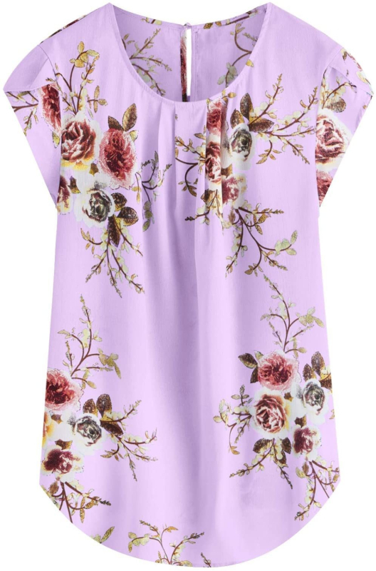 Μεγάλη Ποσότητα Spot Cross-border 2024 Γυναικείο Casual Στρογγυλό Πουκάμισο με Λουλούδι και Πλισέ Λεπτό Aliexpress με Στάμπα