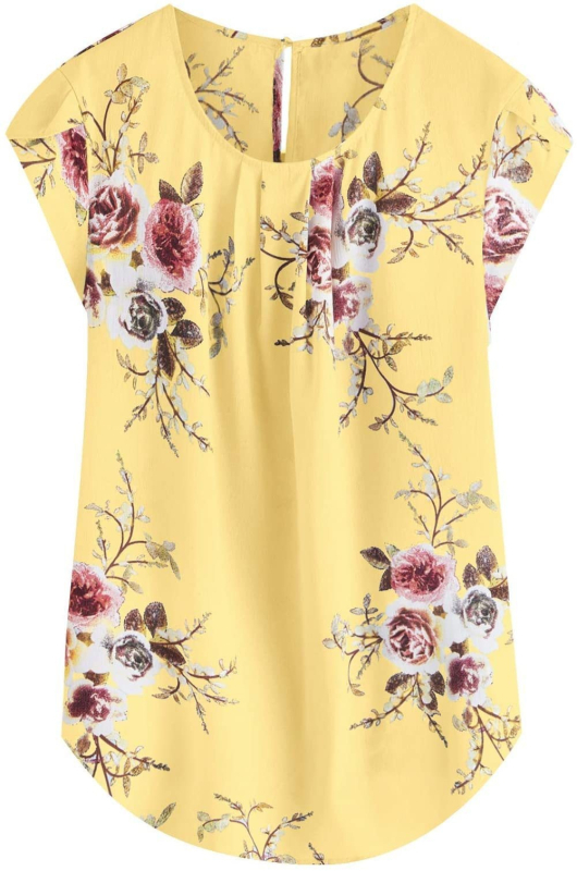 Μεγάλη Ποσότητα Spot Cross-border 2024 Γυναικείο Casual Στρογγυλό Πουκάμισο με Λουλούδι και Πλισέ Λεπτό Aliexpress με Στάμπα