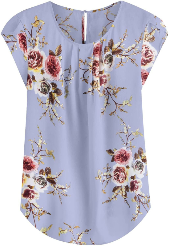 Μεγάλη Ποσότητα Spot Cross-border 2024 Γυναικείο Casual Στρογγυλό Πουκάμισο με Λουλούδι και Πλισέ Λεπτό Aliexpress με Στάμπα