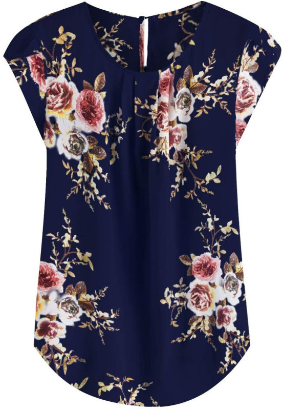 Μεγάλη Ποσότητα Spot Cross-border 2024 Γυναικείο Casual Στρογγυλό Πουκάμισο με Λουλούδι και Πλισέ Λεπτό Aliexpress με Στάμπα