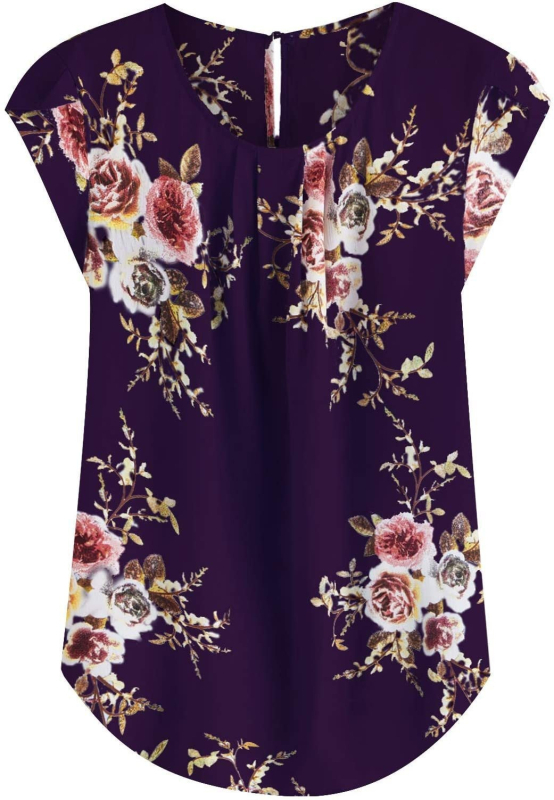 Μεγάλη Ποσότητα Spot Cross-border 2024 Γυναικείο Casual Στρογγυλό Πουκάμισο με Λουλούδι και Πλισέ Λεπτό Aliexpress με Στάμπα