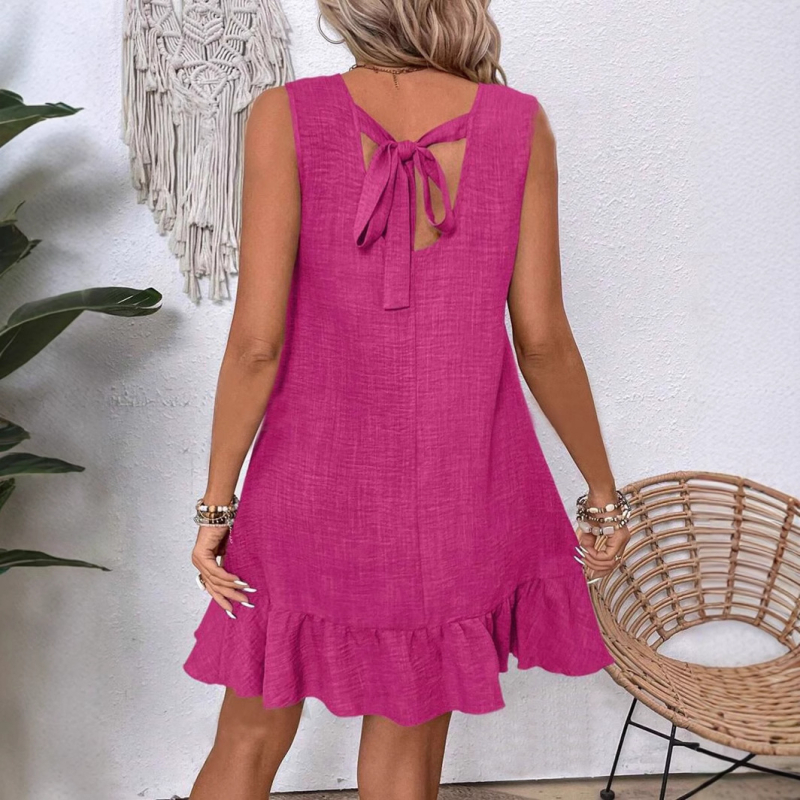 Amazon 2025 letné nové cezhraničné dámske oblečenie pre zahraničný obchod, výbuchy, vesta, sukňa, volánové šaty bez rukávov, ležérne šaty