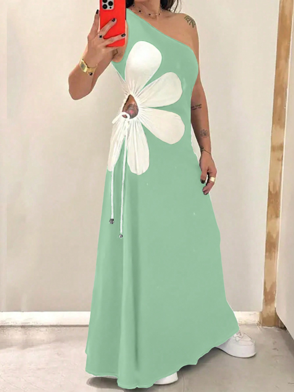 Rochie transfrontalieră cu bretele și flori mari pentru femei din Europa și America, AliExpress Explosion