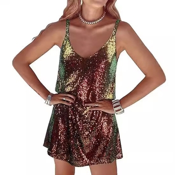 Fustă sexy Spice Girl pentru femei Amazon, cu decolteu în V, pentru club de noapte, Pure Desire, fustă lejeră, europeană și americană, cu paiete