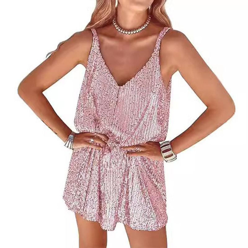 Fustă sexy Spice Girl pentru femei Amazon, cu decolteu în V, pentru club de noapte, Pure Desire, fustă lejeră, europeană și americană, cu paiete