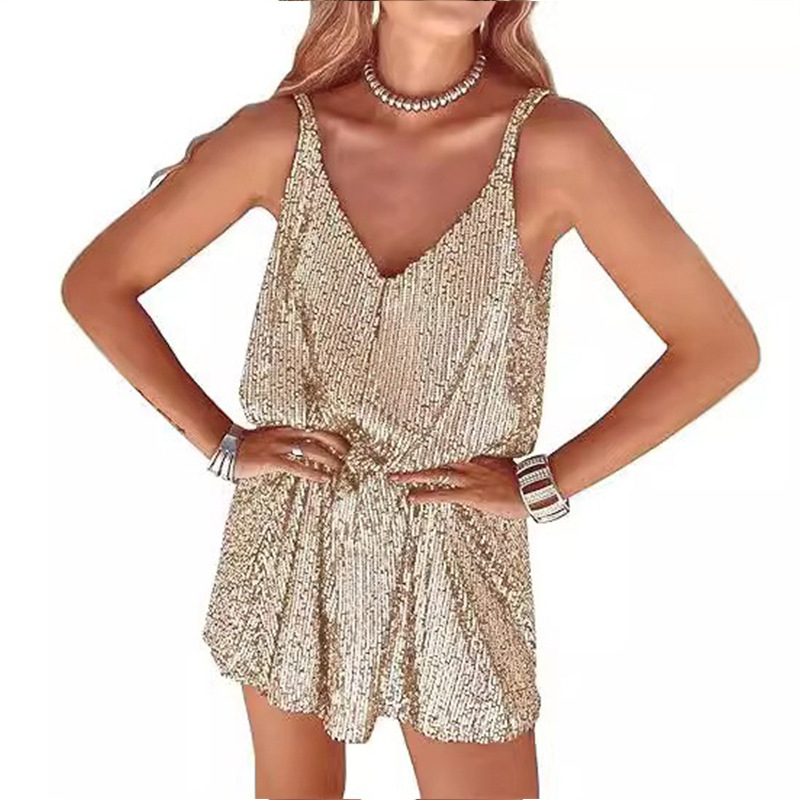 Fustă sexy Spice Girl pentru femei Amazon, cu decolteu în V, pentru club de noapte, Pure Desire, fustă lejeră, europeană și americană, cu paiete