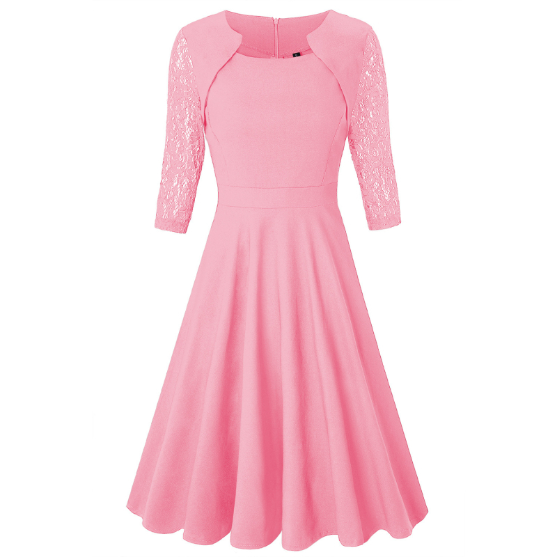 Rochie de primăvară nouă 2023, cu guler pătrat, stil retro din dantelă florală, Aliexpress, Amazon, Dropshipping