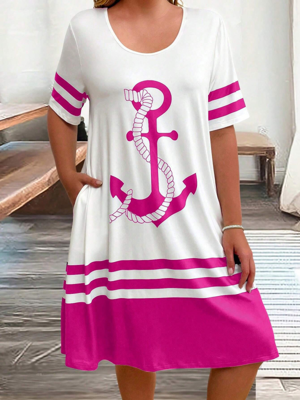 Geometric simplu imprimat elegant navetist 2024 vară nouă europeană și americană modă vrac subțire subțire