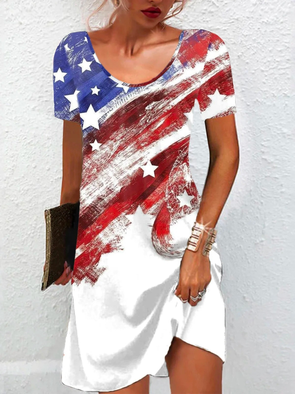 Geometric simplu imprimat elegant navetist 2024 vară nouă europeană și americană modă vrac subțire subțire