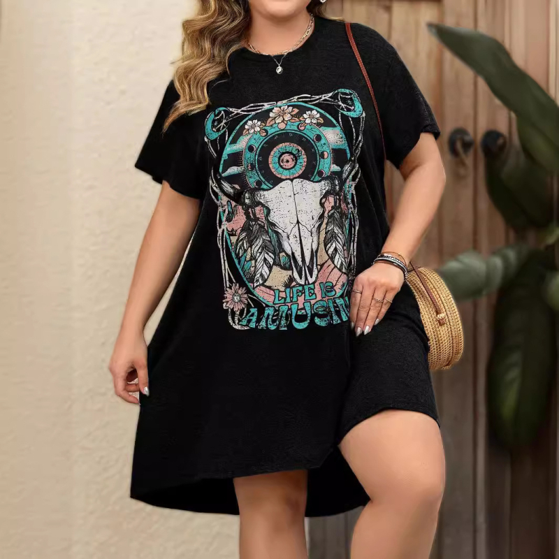 Geometric simplu imprimat elegant navetist 2024 vară nouă europeană și americană modă vrac subțire subțire