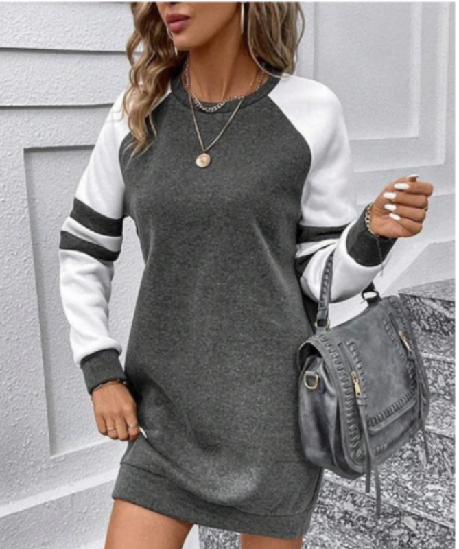 Ženska nova ljetna visoka haljina s printom snjegovića u obliku slova A, okruglim izrezom i uskom suknjom iz 2024., WQ29