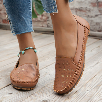 μεγάλα μεγέθη εκρήξεις διασυνοριακό ηλεκτρονικό εμπόριο προμήθεια μονόχρωμα ρετρό γυναικεία μοκασίνια με φλατ κάτω μέρος μοντέρνα άνετα χαμηλά τακούνια
