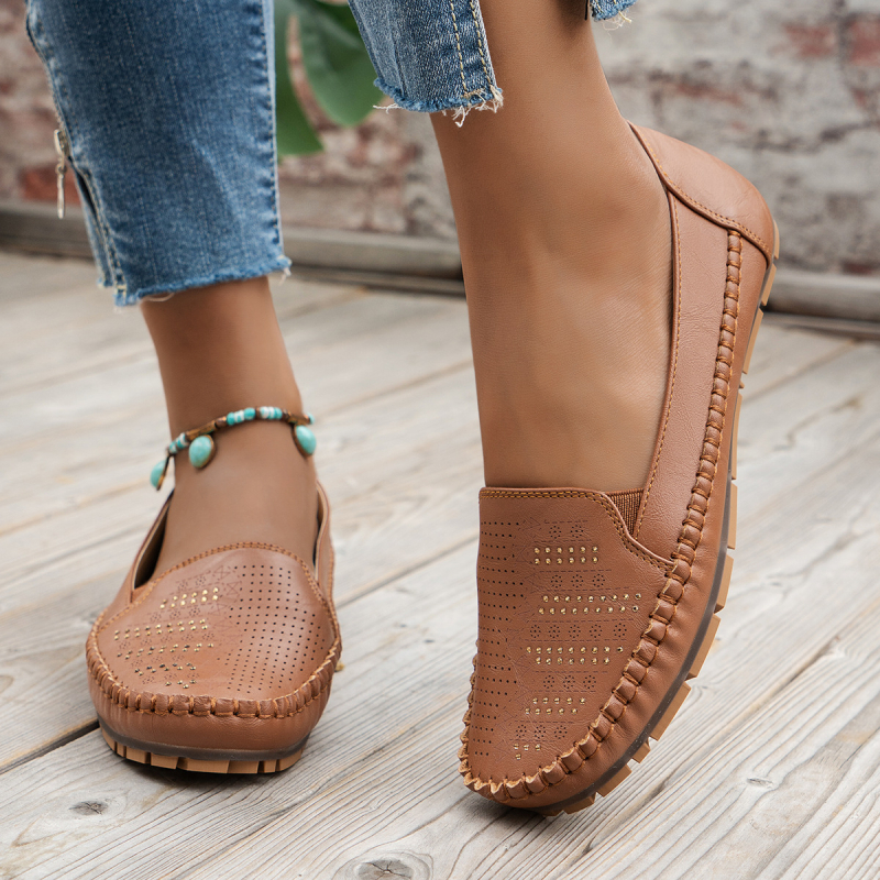 plus size eksplozije prekogranična e-trgovina opskrba jednobojnim retro ženskim mokasinkama ravnog dna, trendi udobne niske pete