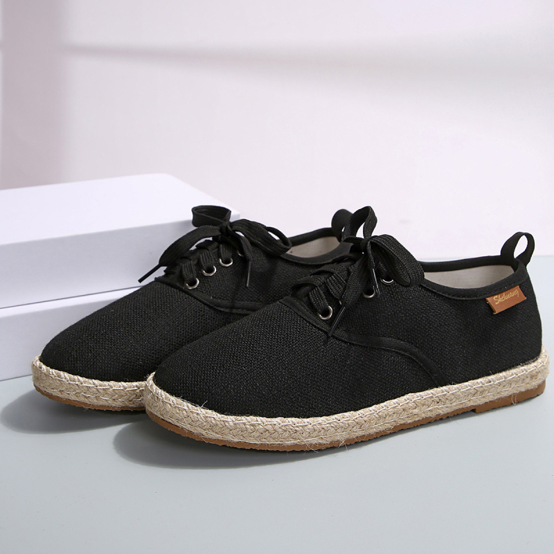 Pantofi de pânză transfrontalieri pentru femei 2024 pantofi noi leneși cu o singură pedală comerț exterior pantofi casual pentru femei de mărime plus en-gros