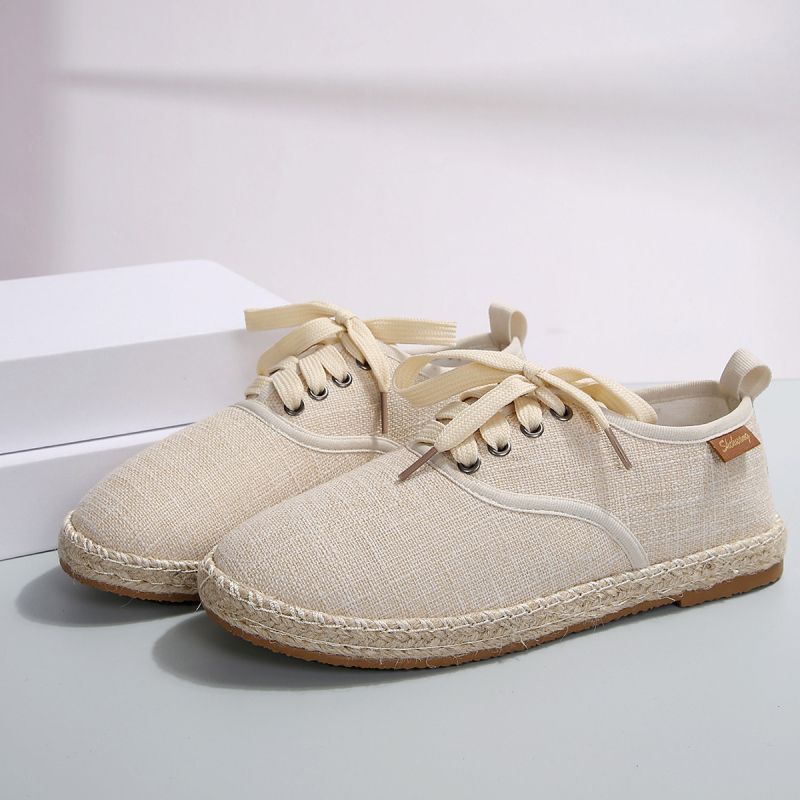 Pantofi de pânză transfrontalieri pentru femei 2024 pantofi noi leneși cu o singură pedală comerț exterior pantofi casual pentru femei de mărime plus en-gros