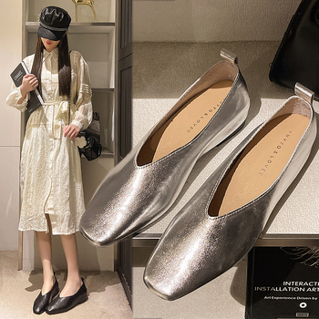 Proljeće i jesen 2025. Nove ženske ravne cipele s niskom petom i četvrtastim vrhom, niske, bez rukava, ležerne cipele za žene