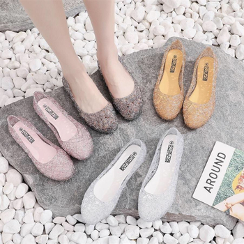 Γυναικεία Σανδάλια με Ψηλό Πάτο από Κρύσταλλο, Πολυχρηστικά Αντιολισθητικά Σανδάλια με Δάχτυλα, Γυναικεία Παπούτσια με Κοφτή Σόλα και Ζελέ, Τσόκαρα Παραλίας Bird\'s Nest