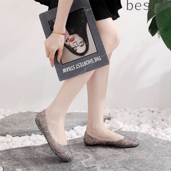 Γυναικεία Σανδάλια με Ψηλό Πάτο από Κρύσταλλο, Πολυχρηστικά Αντιολισθητικά Σανδάλια με Δάχτυλα, Γυναικεία Παπούτσια με Κοφτή Σόλα και Ζελέ, Τσόκαρα Παραλίας Bird\'s Nest