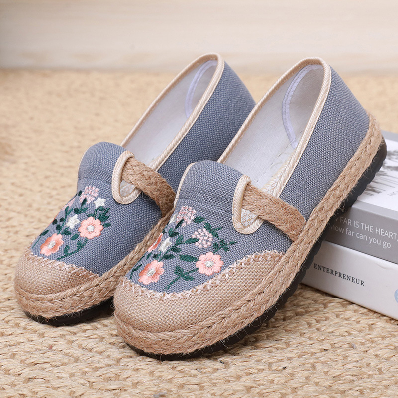 Seni Pekino medžiaginiai batai moterims, vasariniai, plokšti, siuvinėti batai, laisvalaikio, vidutinio ir pagyvenusio amžiaus, vieno sluoksnio batai, kvėpuojantys, minkšti padai, patogūs motiniški batai