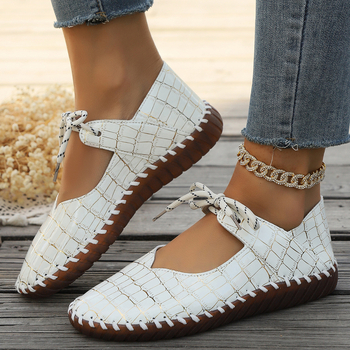 Dámske ležérne topánky s mäkkou podrážkou, ručne šité, vo veľkých veľkostiach, nové, s kamenným vzorom, pre mamičky z roku 2024