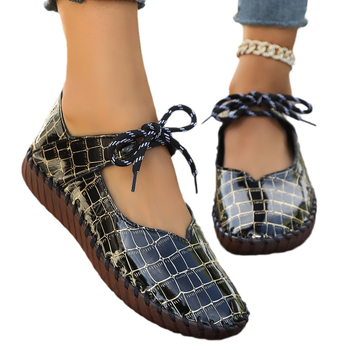 Dámske ležérne topánky s mäkkou podrážkou, ručne šité, vo veľkých veľkostiach, nové, s kamenným vzorom, pre mamičky z roku 2024