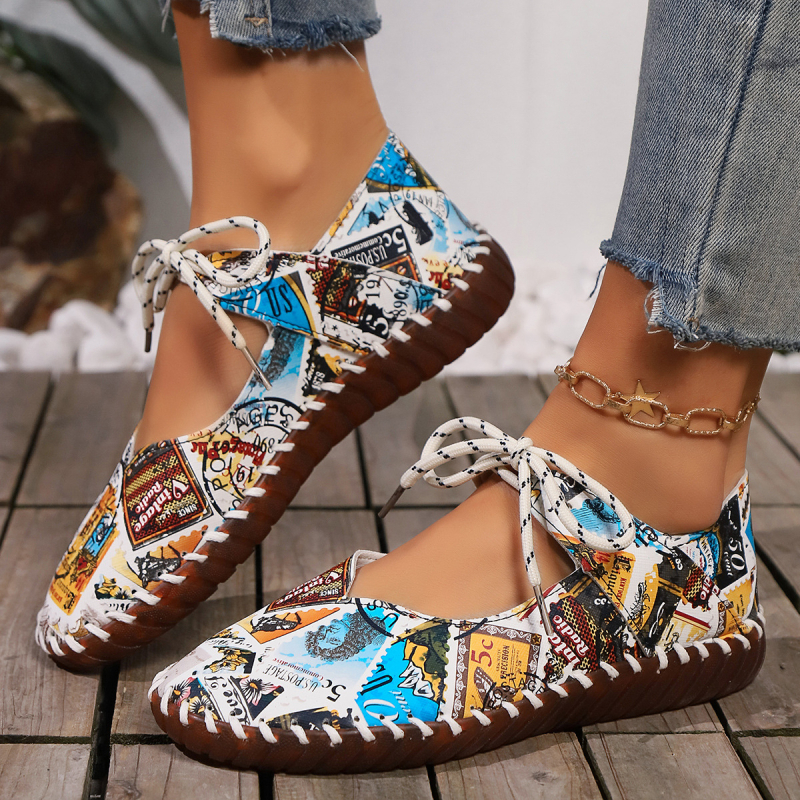 Dámske ležérne topánky s mäkkou podrážkou, ručne šité, vo veľkých veľkostiach, nové, s kamenným vzorom, pre mamičky z roku 2024