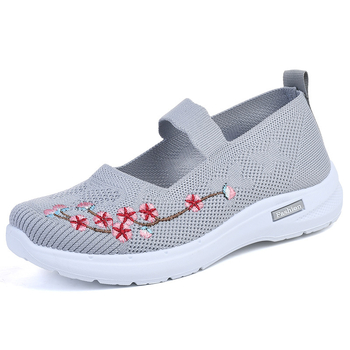 Nauji pavasario ir rudens užsienio prekybos vidaus pardavimai, skraidantys austi siuvinėti tinklelio elastine juosta, sportiniai minkšti, kvėpuojantys, madingi, neslystantys batai.