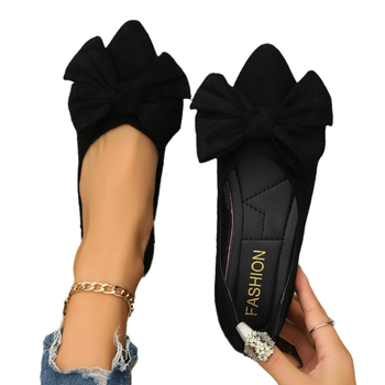 Διασυνοριακά μεγάλα μεγέθη γυναικών εξωτερικού εμπορίου 2024 άνοιξη και φθινόπωρο νέα κορεάτικα νεράιδα στυλ φιόγκος φλατ μυτερά παπούτσια γυναίκες