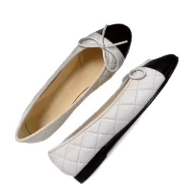 Pantofi de balet cu vârf rotund, stil francez, cu gura mică, romboid, din piele de oaie, pentru femei, stil clasic Chanel, cu arc, pantofi de balet plat, stil francez, pantofi de damă