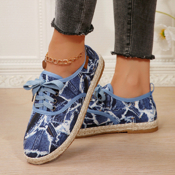 Apaļpurnu plakanie apavi, ērti plakanie apavi sievietēm 2025. gada rudenī, jauni, mīkstas zoles, mežģīņu ikdienas apavi, eksporta liela izmēra audekla apavi