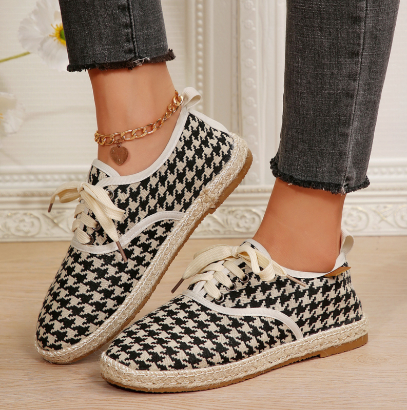 Apaļpurnu plakanie apavi, ērti plakanie apavi sievietēm 2025. gada rudenī, jauni, mīkstas zoles, mežģīņu ikdienas apavi, eksporta liela izmēra audekla apavi