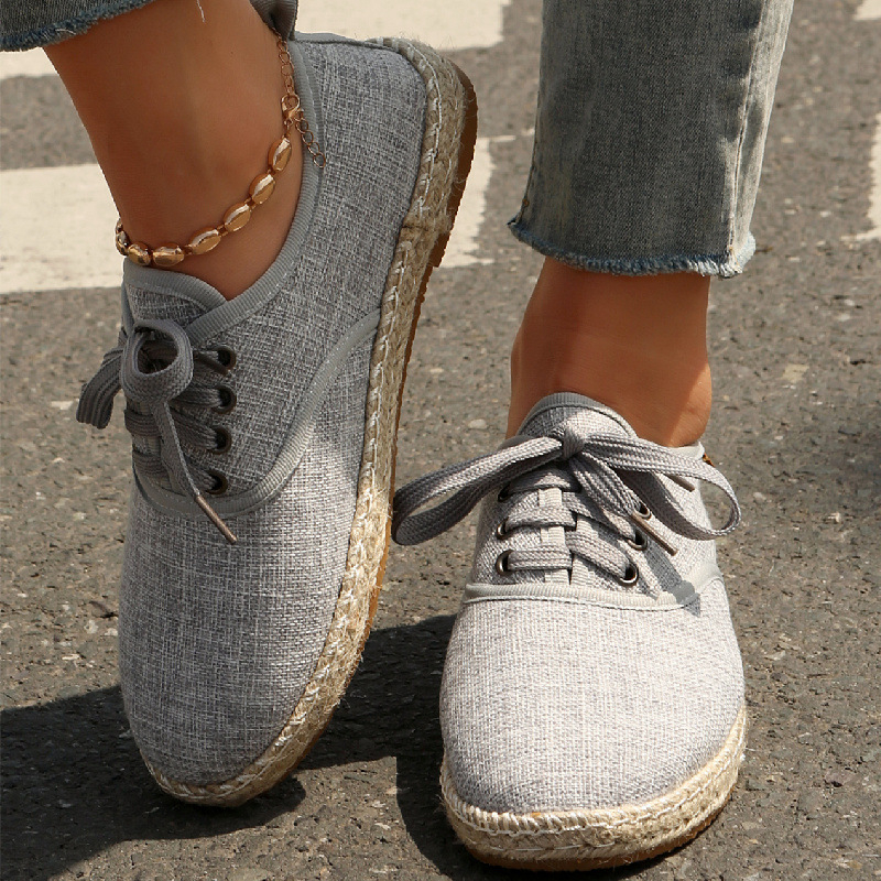 Apaļpurnu plakanie apavi, ērti plakanie apavi sievietēm 2025. gada rudenī, jauni, mīkstas zoles, mežģīņu ikdienas apavi, eksporta liela izmēra audekla apavi