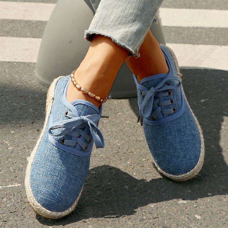 Apaļpurnu plakanie apavi, ērti plakanie apavi sievietēm 2025. gada rudenī, jauni, mīkstas zoles, mežģīņu ikdienas apavi, eksporta liela izmēra audekla apavi