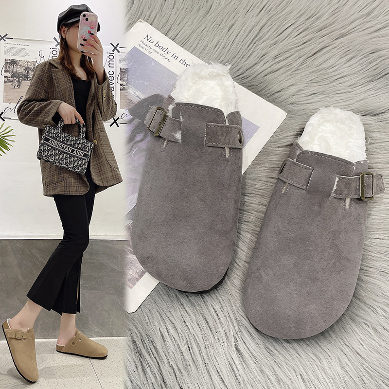 2024. aasta uued pluss-suuruses väliskaubanduse Baotou Bokeni sussid daamidele, korgist põhjaga, pooltoega, paksud kingad, laisad kingad, Tide