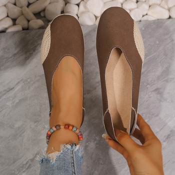 Ležerne cipele s grahom iz inozemne trgovine 2024., nove europske i američke cipele s ravnom petom, okruglim vrhom, s jednom pedalom, mekim dnom, prozračne, lijene cipele za žene