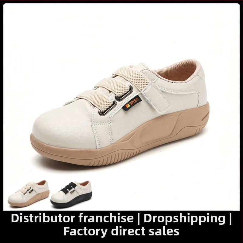 Nove proljetne cipele s čičkom na platformi za žene iz 2024., svestrane bijele cipele u korejskom stilu, moderne sportske cipele za tatu