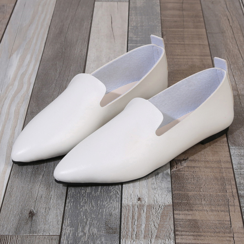Kožne ravne cipele za žene, profesionalne cipele s plitkim ustima, plus size, za vanjsku trgovinu, špicaste ženske ležerne cipele s mekim potplatom, navlake za cipele